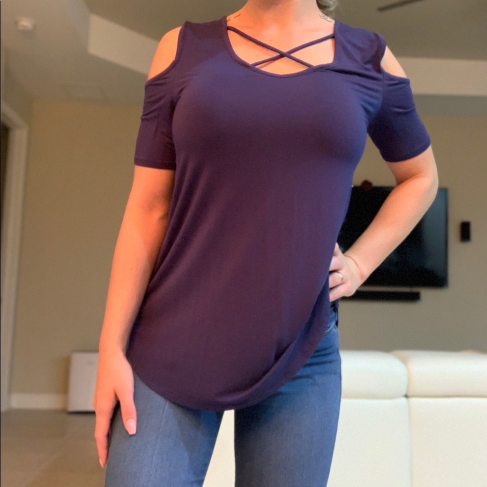 Boutique detailed quarter sleeve shirt